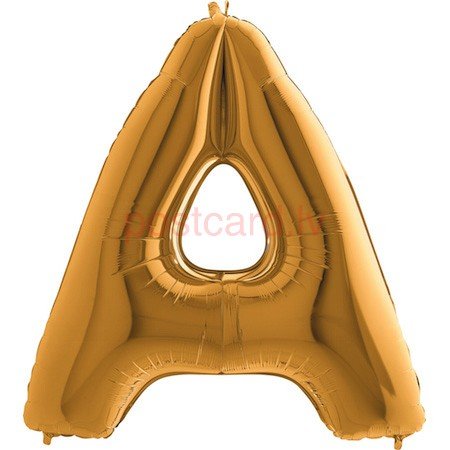 Folijas balons Burts A Zelta krāsa 35 cm