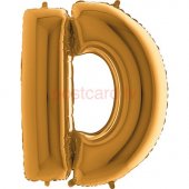 Folijas balons Burts D Zelta krāsa 35 cm