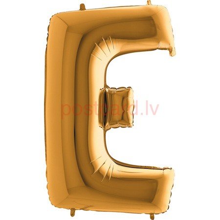Folijas balons Burts E Zelta krāsa 35 cm