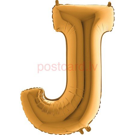 Folijas balons Burts J Zelta krāsa 35 cm