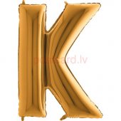 Folijas balons Burts K Zelta krāsa 35 cm