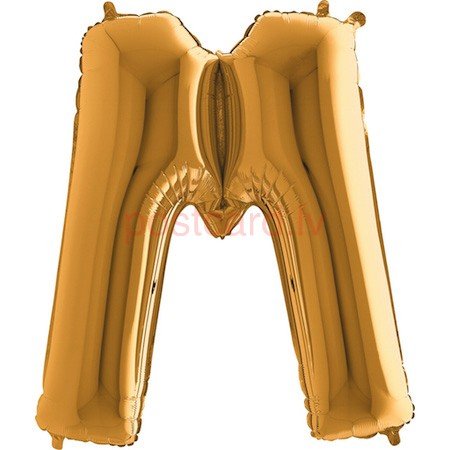 Folijas balons Burts M Zelta krāsa 35 cm