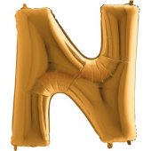 Folijas balons Burts N Zelta krāsa 35 cm