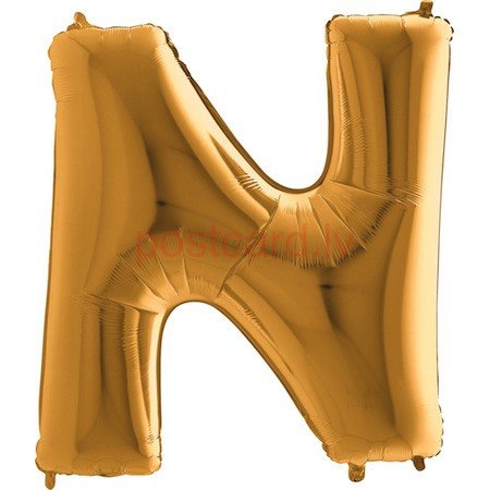 Folijas balons Burts N Zelta krāsa 35 cm