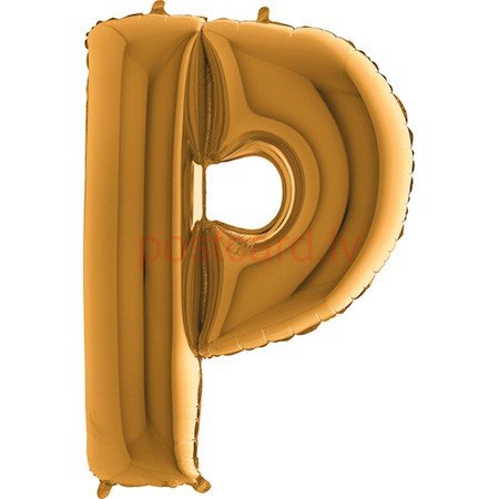 Folijas balons Burts P Zelta krāsa 35 cm