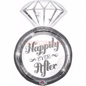 Folijas balons Happily Ever After Sudraba krāsa 69 cm